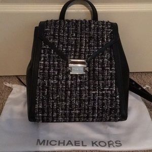 Michael Kors Tweed Black and White Backpack